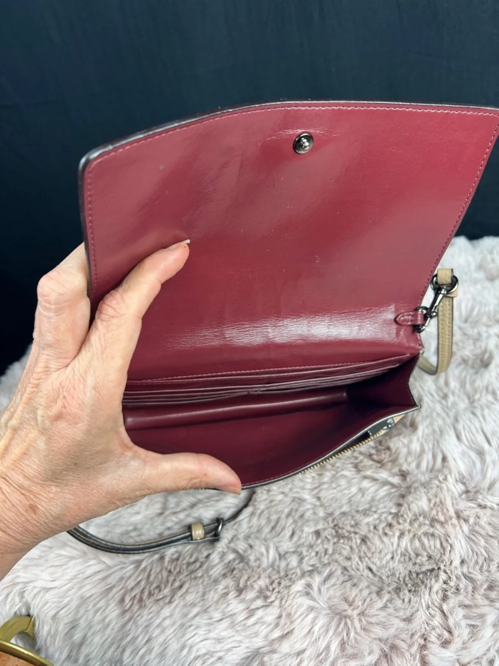 COACH Hayden Foldover Crossbody Clutch - 3D Sequin Tea Rose Beechwood - Picture 9 of 13